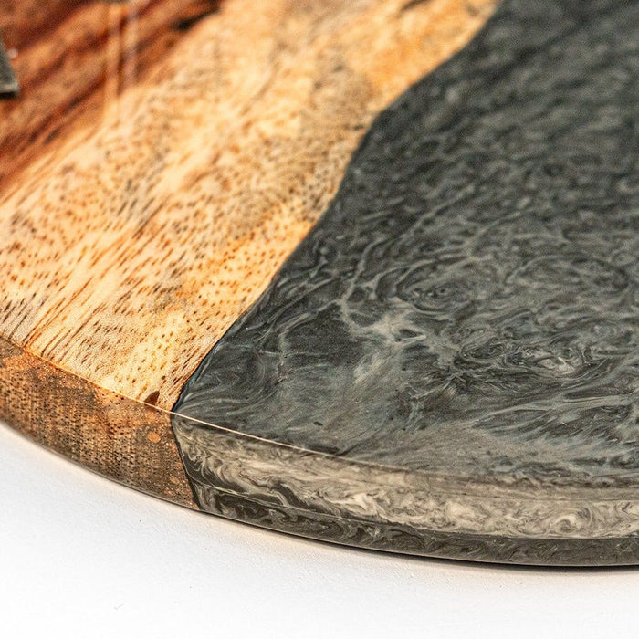 Hook and Ring One of a Kind Gray Stone Epoxy Resin Live-Edge Wood Hook and Ring Toss Game