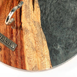 Hook and Ring One of a Kind Gray Stone Epoxy Resin Live-Edge Wood Hook and Ring Toss Game