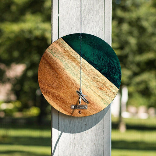 Hook and Ring One of a Kind Green Pearl Epoxy Resin Live-Edge Wood Hook and Ring Toss Game