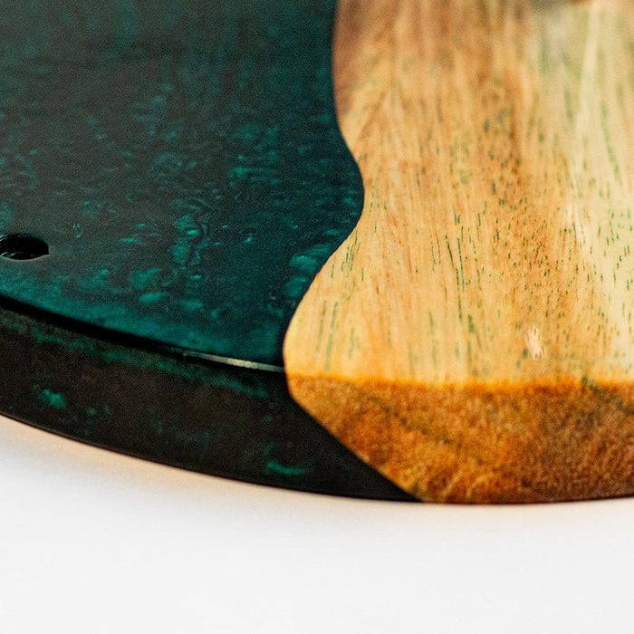 Hook and Ring One of a Kind Green Pearl Epoxy Resin Live-Edge Wood Hook and Ring Toss Game