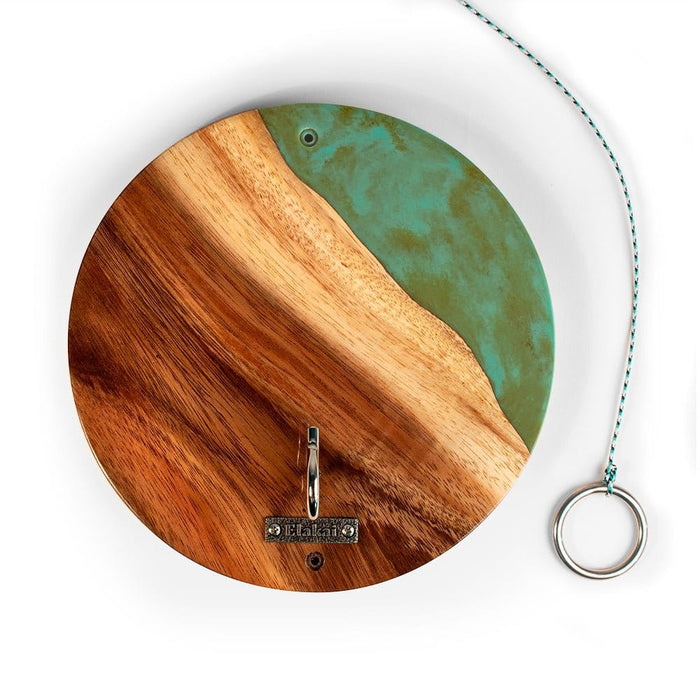 Hook and Ring One of a Kind Teal and Orange Pearl Epoxy Resin Live-Edge Wood Hook and Ring Toss Game