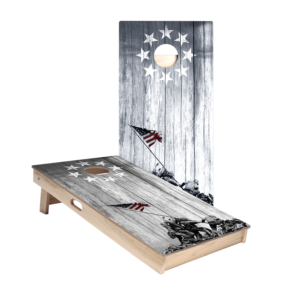 Raise The Flag Star Cornhole Boards