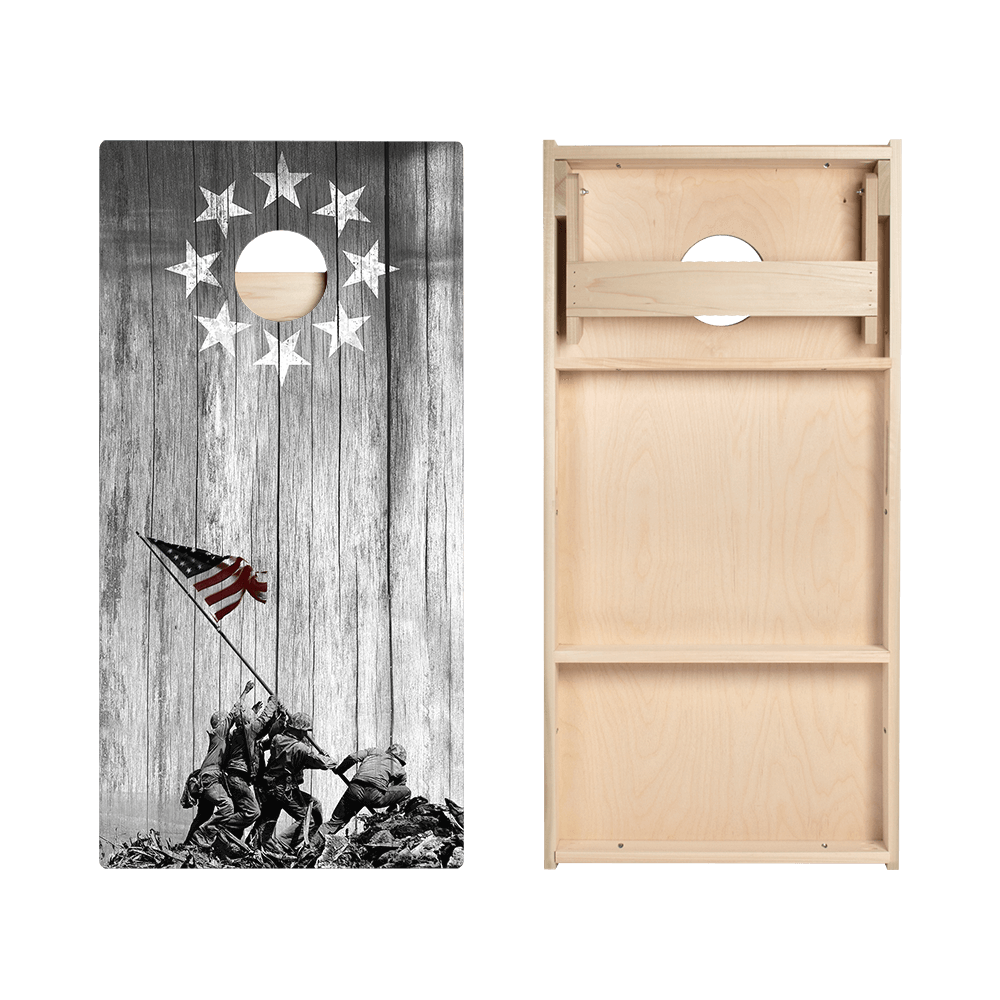 Raise The Flag Star Cornhole Boards