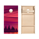 Red Forest Sunset Star Cornhole Boards