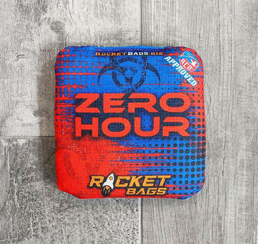 Pro Cornhole Bags Red Zero Hour ACO Stamped Carpet Cornhole Bags