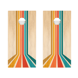 Retro Angled Stripes Versatex All-Weather Cornhole Boards