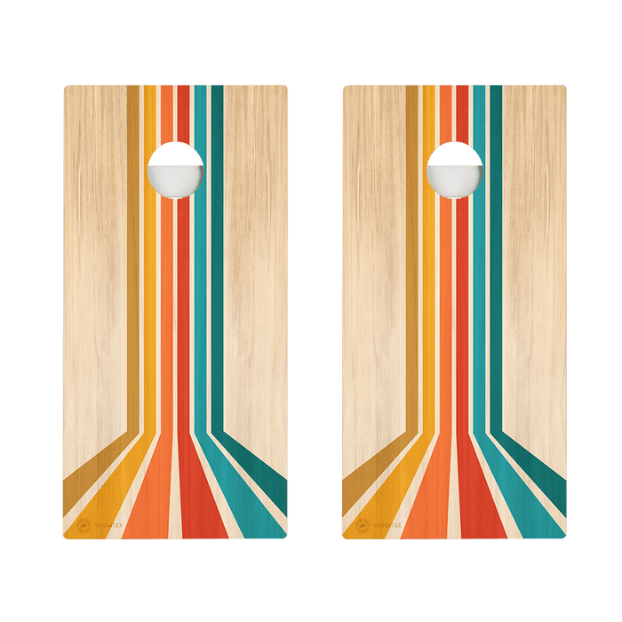 Retro Angled Stripes Versatex All-Weather Cornhole Boards