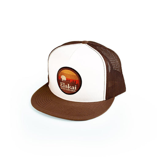 Hats Brown Retro Elakai Patch Flat Brim Hat