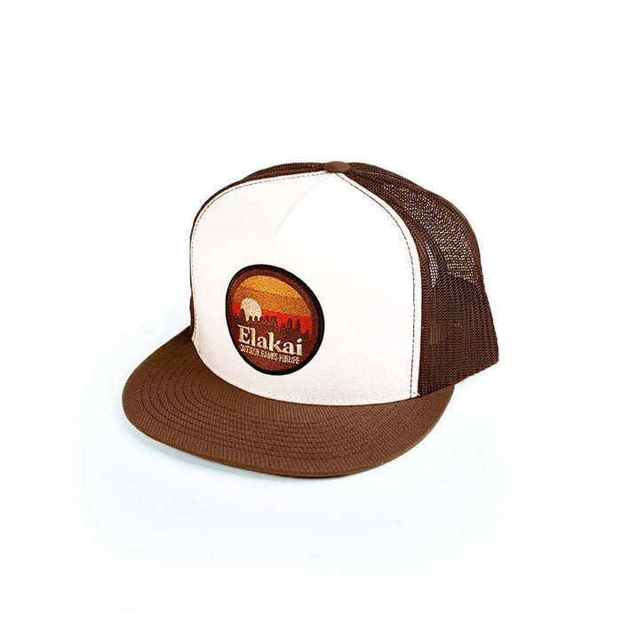 Hats Brown Retro Elakai Patch Flat Brim Hat