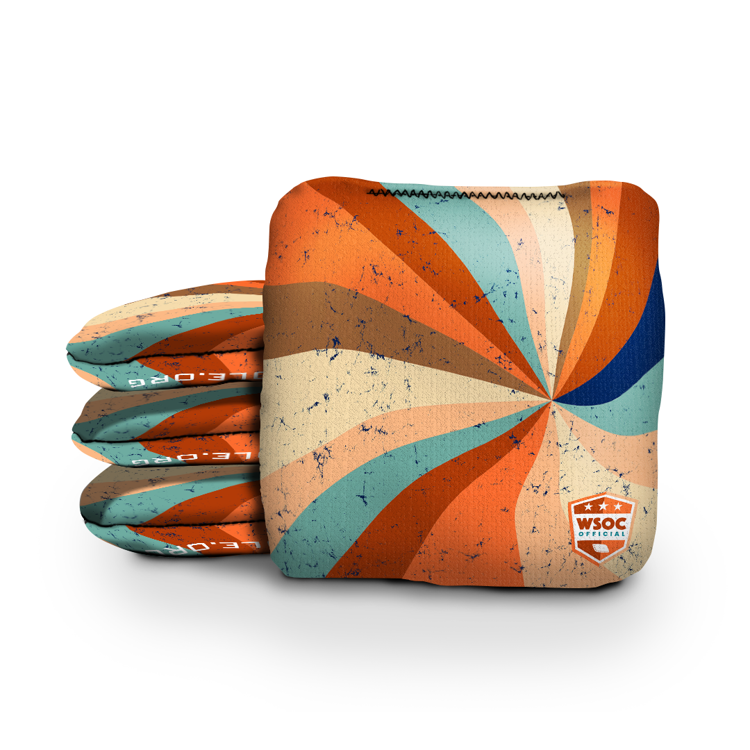 Retro Swirl Orange - 6 Inch WSOC Official Pro Cornhole Bags