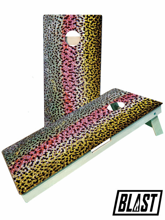 cornhole boards Rainbow Trout Fishing Cornhole Boards