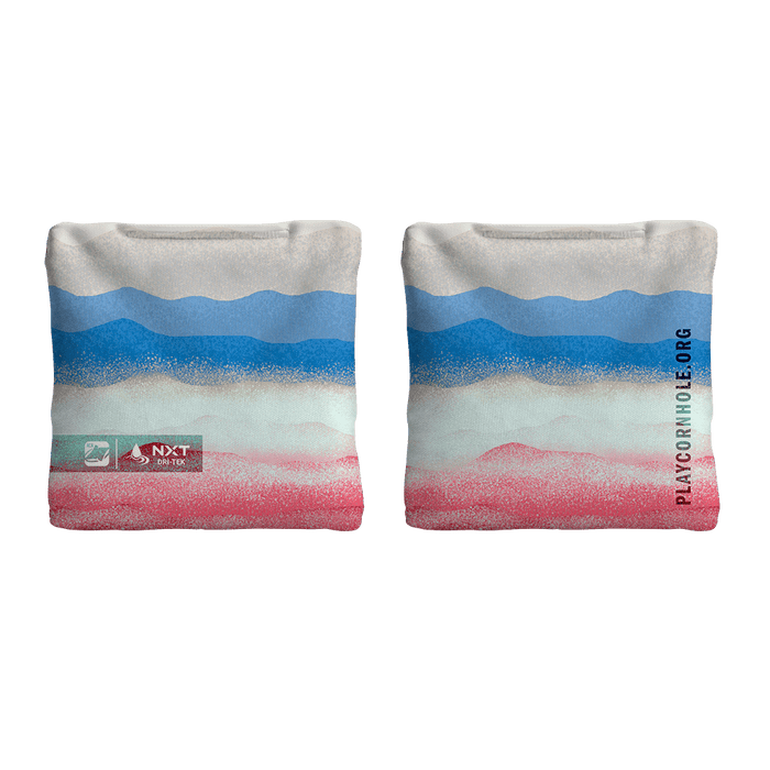 Rippling Stripes Red Blue NXT Dri-Tek Cornhole Bags