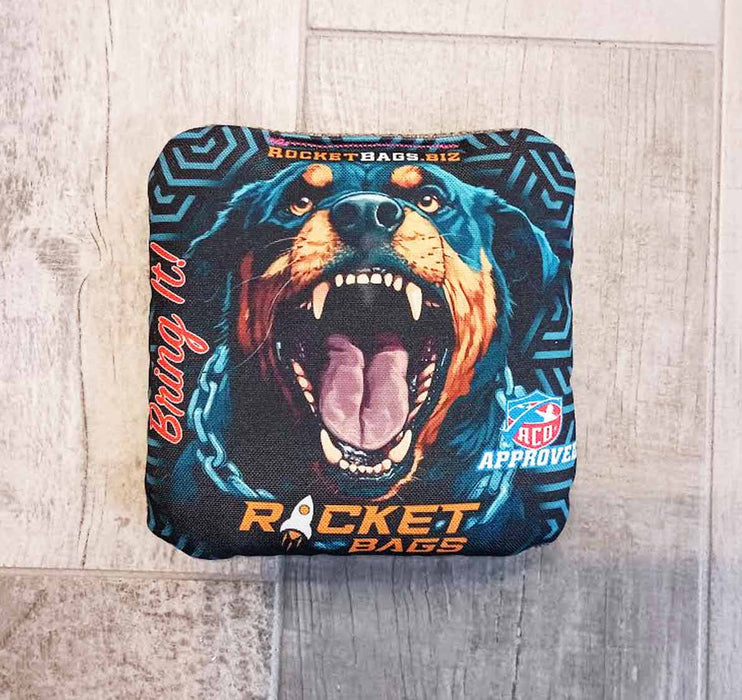 Pro Cornhole Bags Bring It! Rottweiler Carpet Cornhole Bags ACO Approved