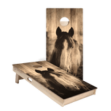 Rustic Wood Horse Star Cornhole Boards
