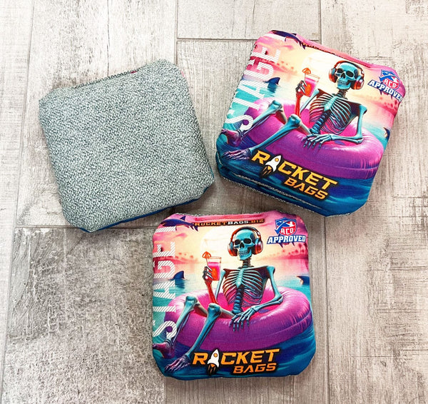 Pro Cornhole Bags Stage 1 Shark Bait Paradise Carpet Cornhole Bags ACO Approved