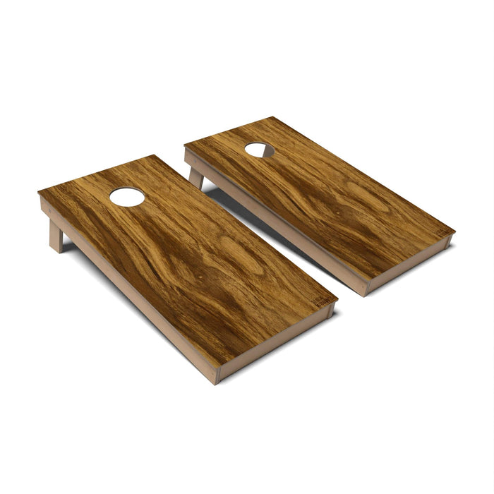Natural Wood Cornhole Boards - Backyard