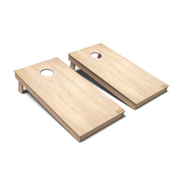 Natural Wood Cornhole Boards - Backyard