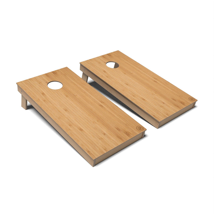 Natural Wood Cornhole Boards - Backyard