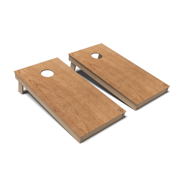 Natural Wood Cornhole Boards - Backyard