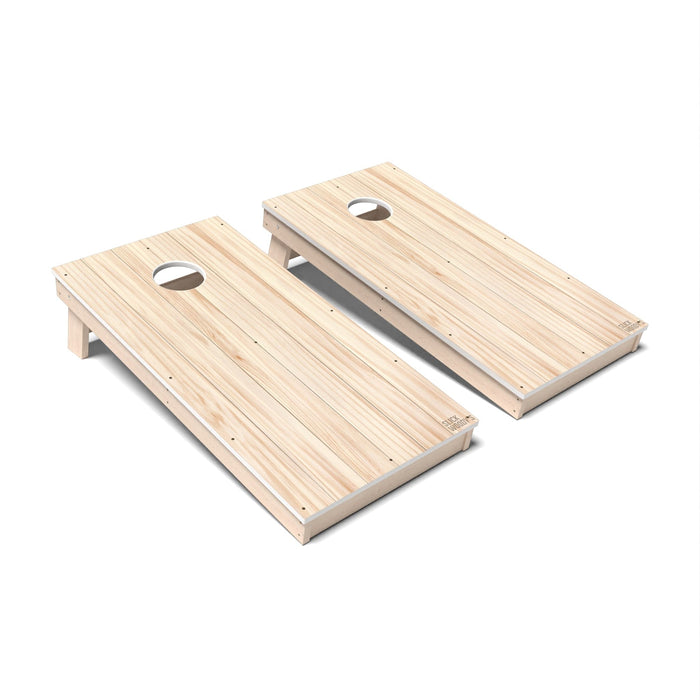 Natural Wood Cornhole Boards - All Weather