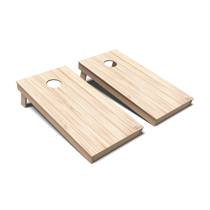 Natural Wood Cornhole Boards - Backyard