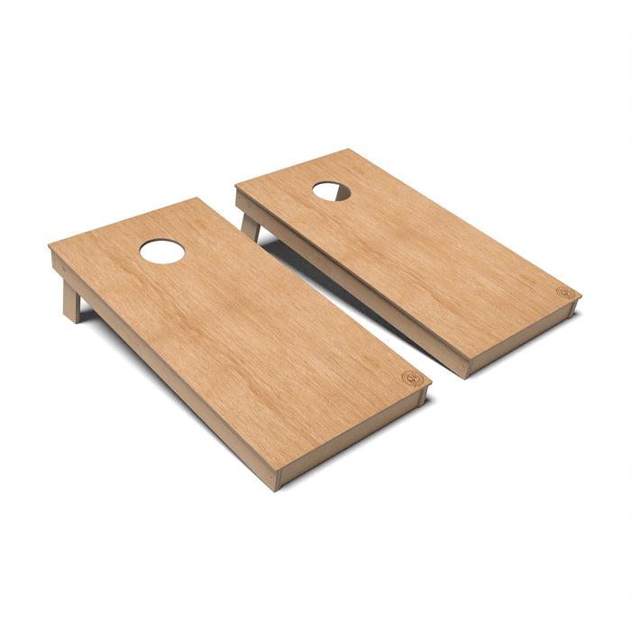 Natural Wood Cornhole Boards - Backyard