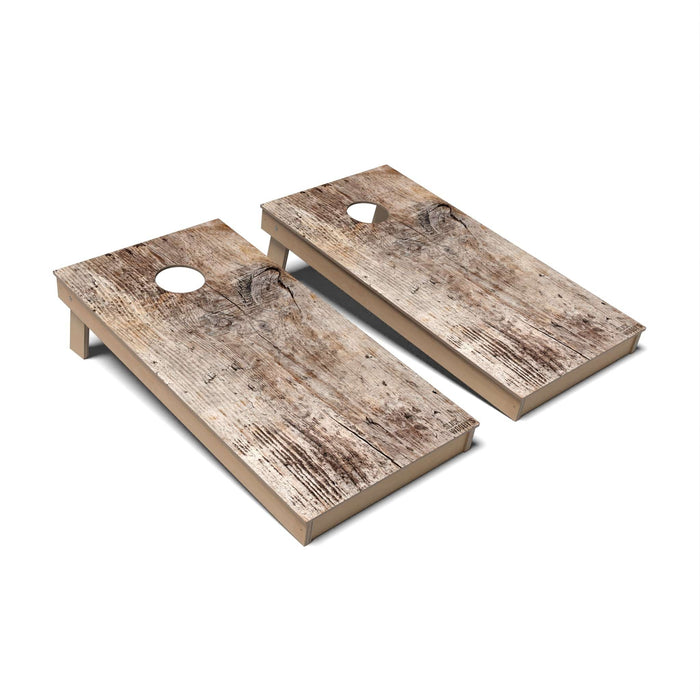 Rustic Wood Cornhole Boards - Backyard
