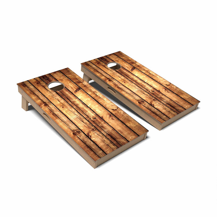 Rustic Wood Cornhole Boards - Professional Signature