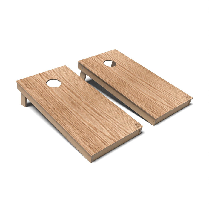 Natural Wood Cornhole Boards - Backyard