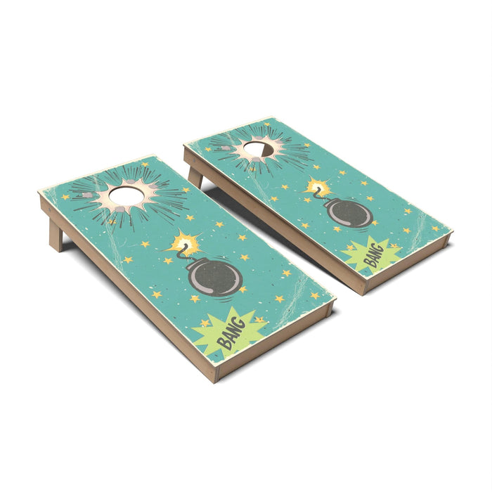 Retro Cornhole Boards - Backyard