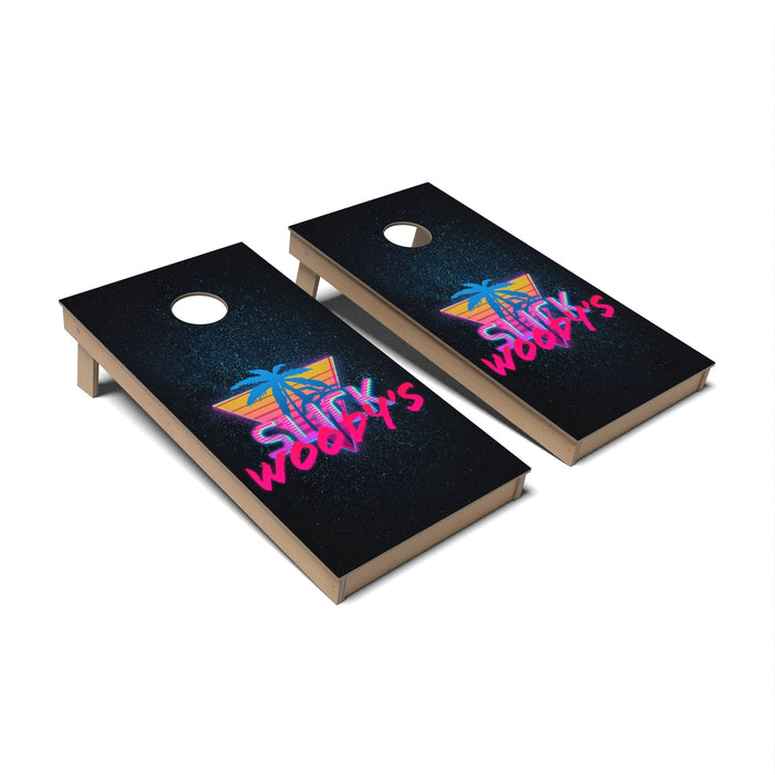 Miami Vice Cornhole Boards - Backyard