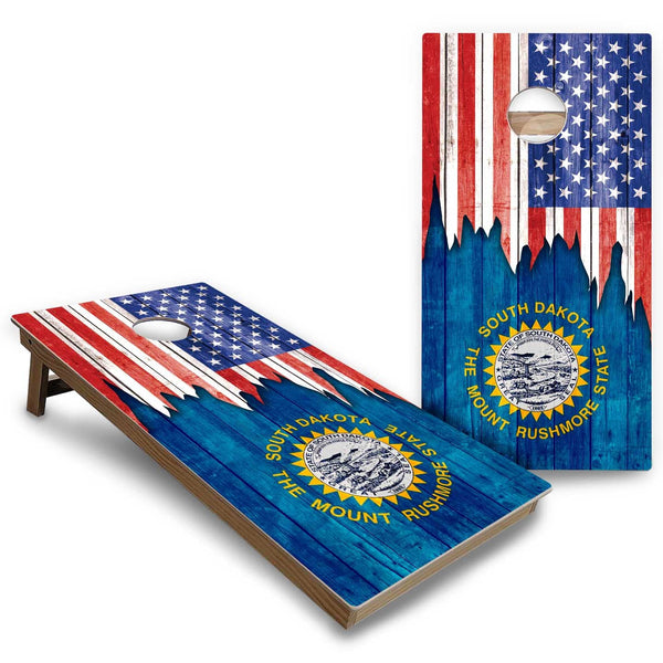State Flags South Dakota to Wyoming Cornhole Boards - Backyard Series