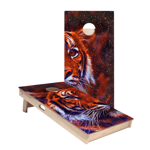Space Tiger Star Cornhole Boards