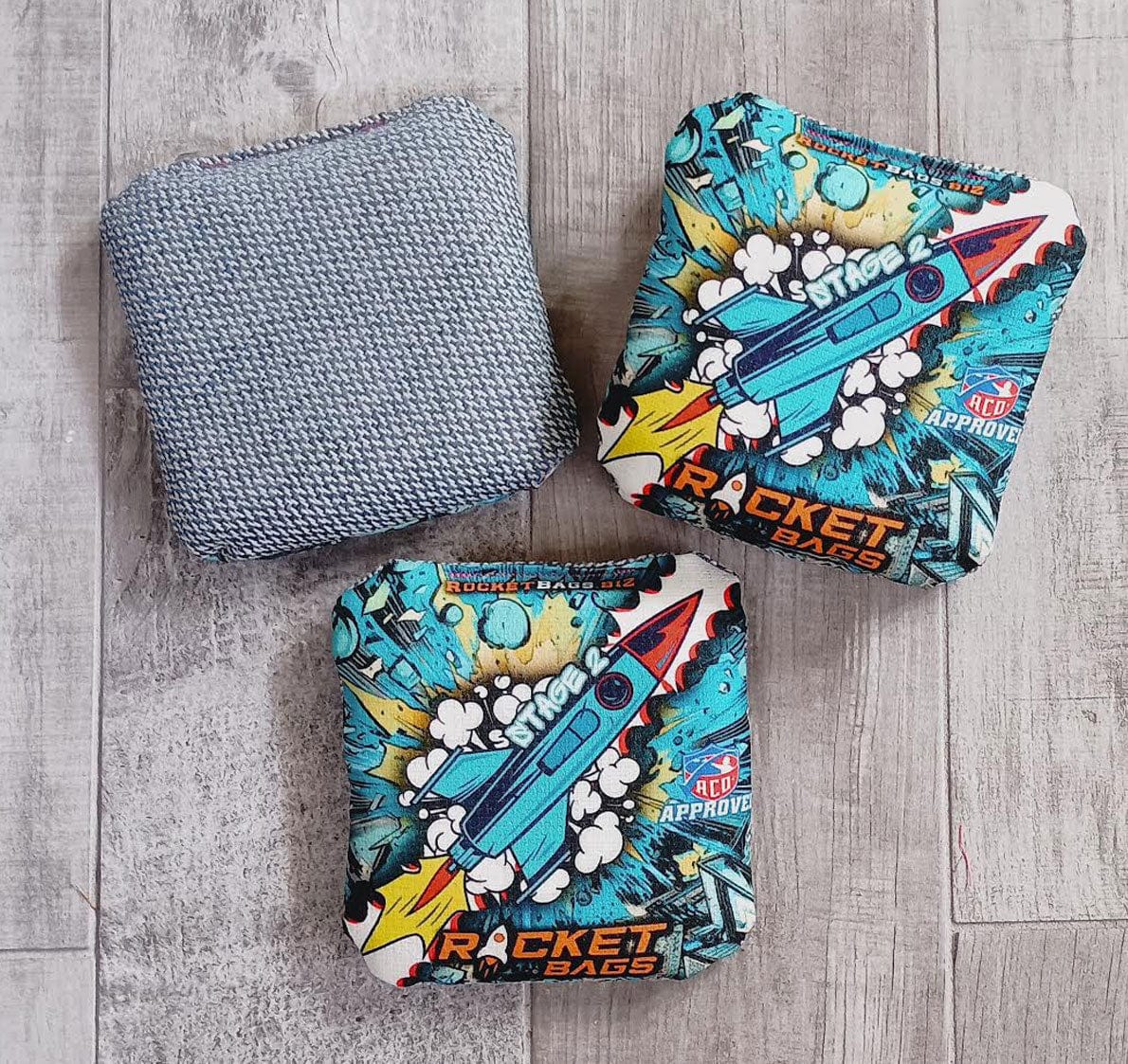 Pro Cornhole Bags Stage 2 Blue Rocket ACO Cornhole Bags