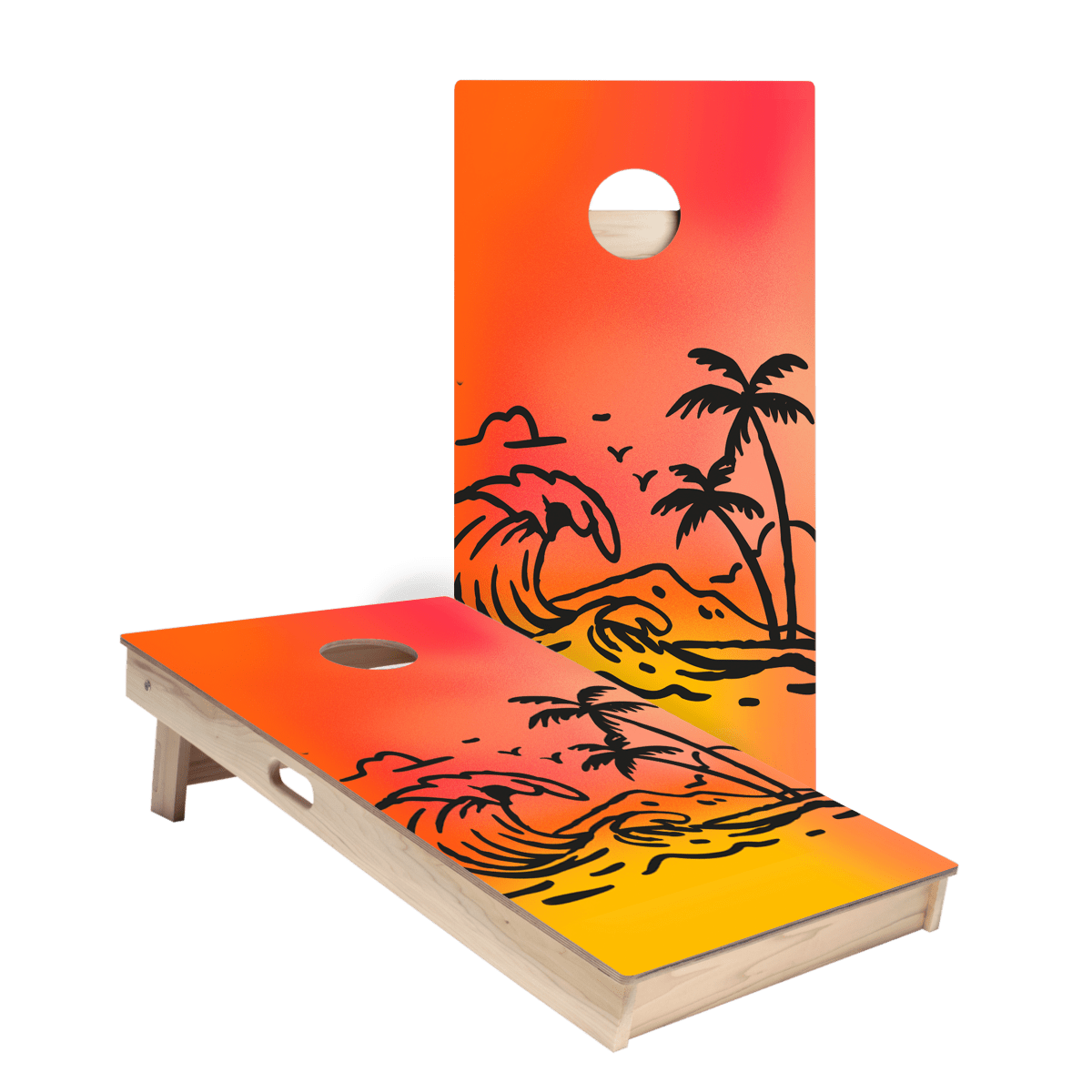 Sunset Surf Star Cornhole Boards