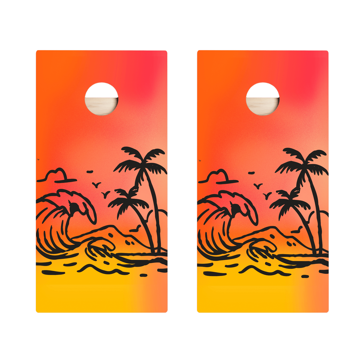Sunset Surf Star Cornhole Boards