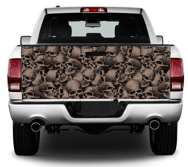 Seamless Skulls Tailgate Wrap Vinyl Graphic Decal Sticker