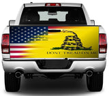 US Flag Don't Tread On Me Mix Tailgate Wrap Vinyl Graphic Decal Sticker