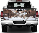Big Bucks Fighting In The Snow Tailgate Wrap Vinyl Graphic Decal Sticker