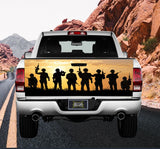 Military Figures Silhouette Tailgate Wrap Vinyl Graphic Decal Sticker