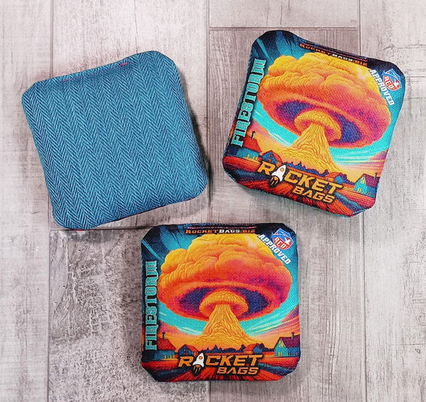 Pro Cornhole Bags ACO Approved FireStorm Teal Pro Cornhole Bags