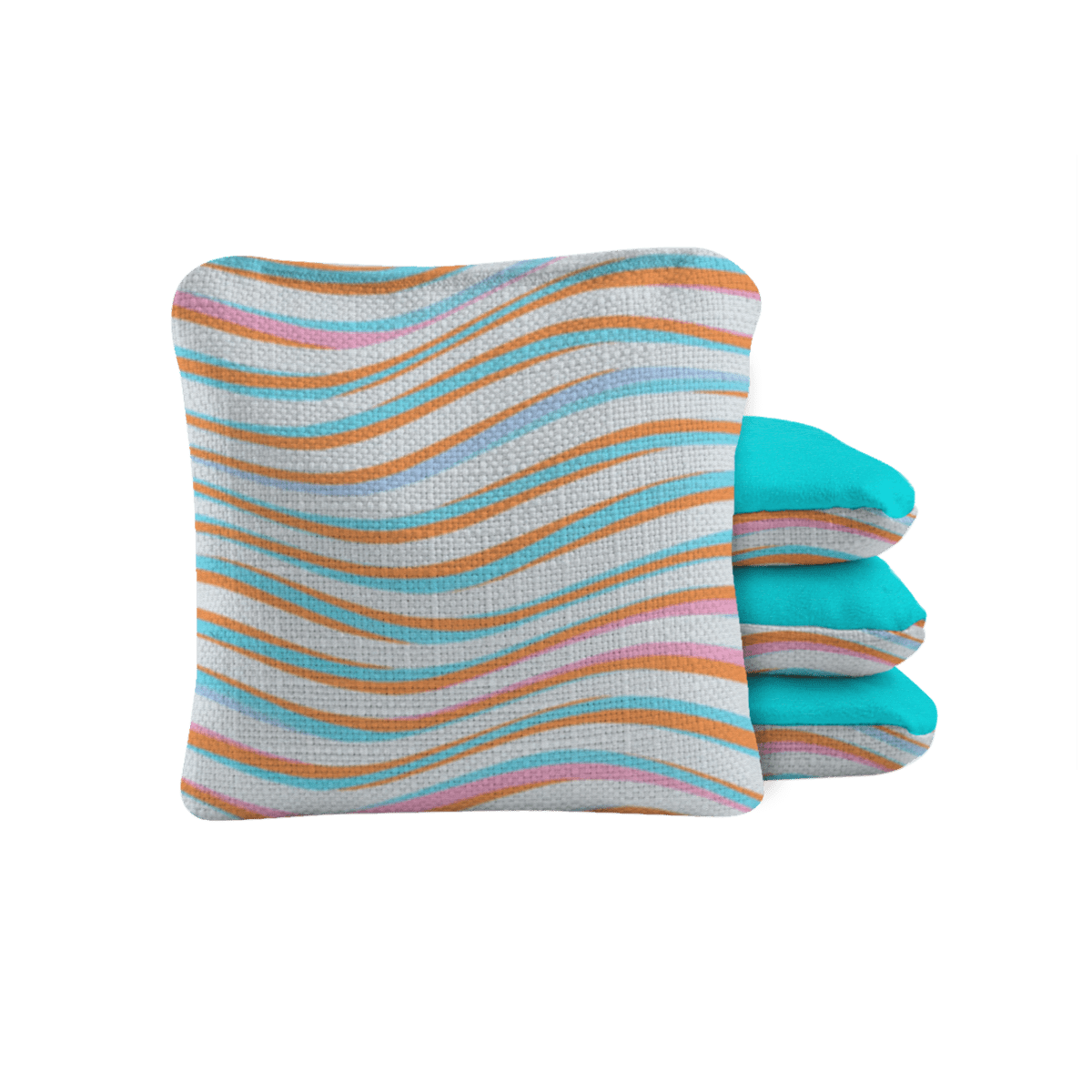 Teal with Waves Synergy Pro Cornhole Bags