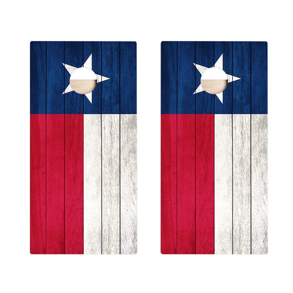Texas Flag Star Cornhole Boards