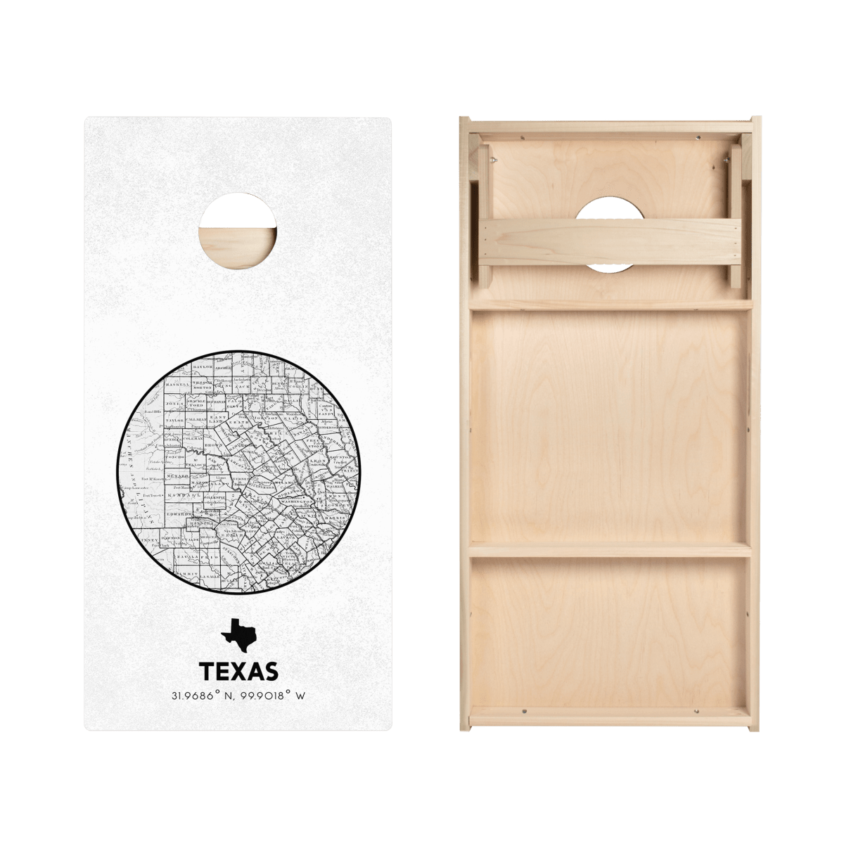 Texas State Map Star Cornhole Boards