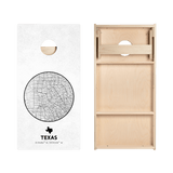 Texas State Map Star Cornhole Boards