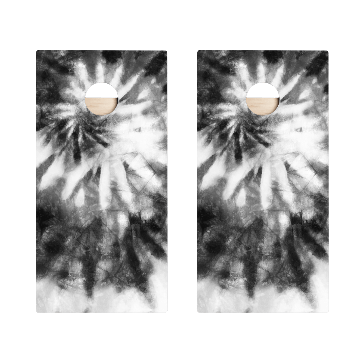 Tie-Dye Black And White Star Cornhole Boards