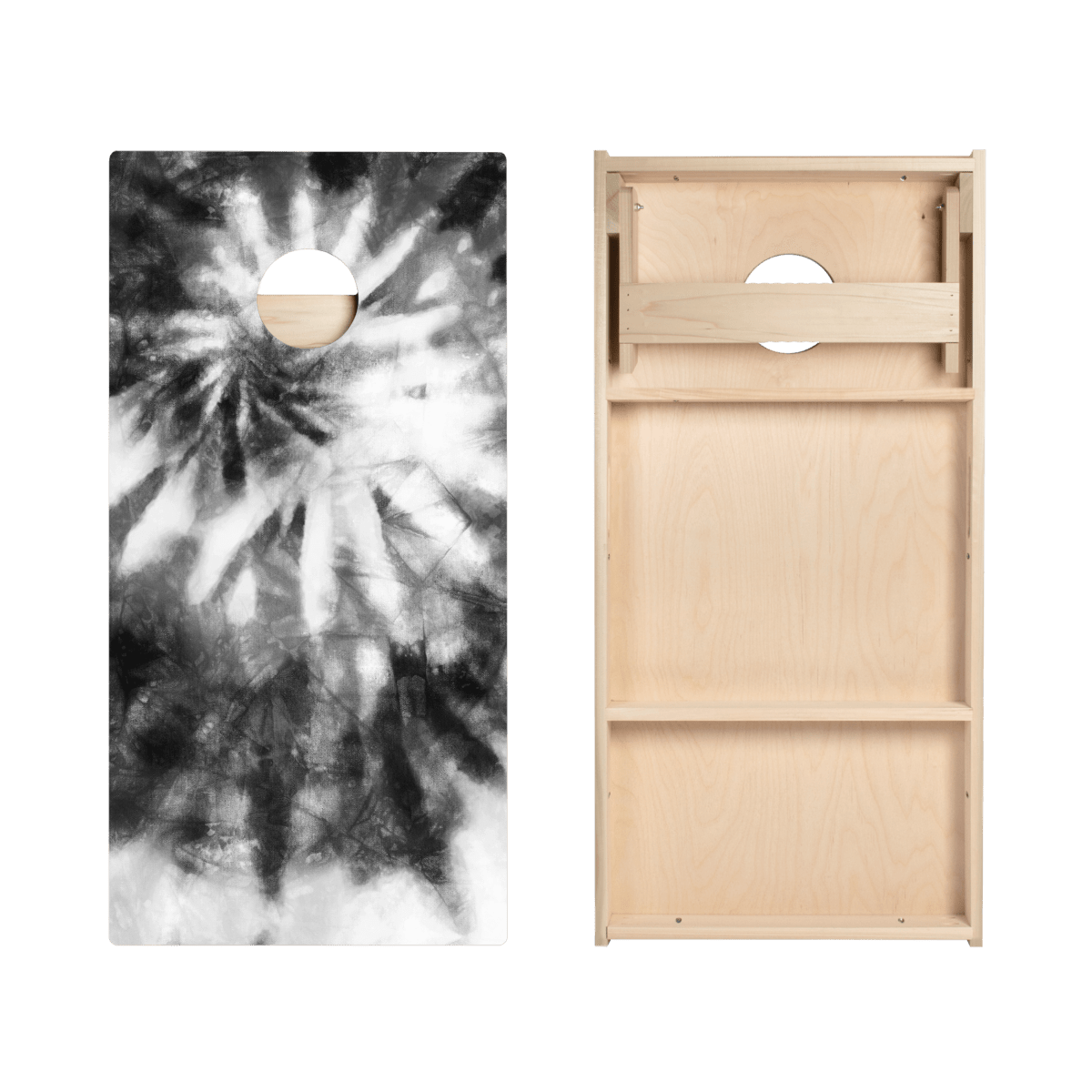 Tie-Dye Black And White Star Cornhole Boards