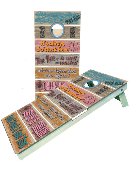 cornhole boards Tiki Beach Bar Sayings for Pool/Cottage Cornhole Boards ACL Regulation, UV direct print
