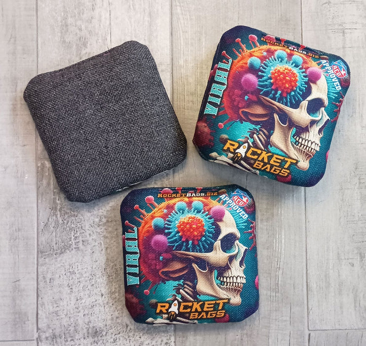 Pro Cornhole Bags Viral Skull - Carpet Cornhole Bags ACO Approved