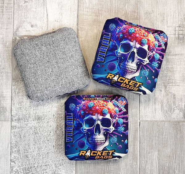 Pro Cornhole Bags Viral Skull 2 - Carpet Cornhole Bags ACO Approved